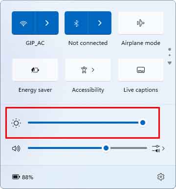 How to change the brightness in Windows 11